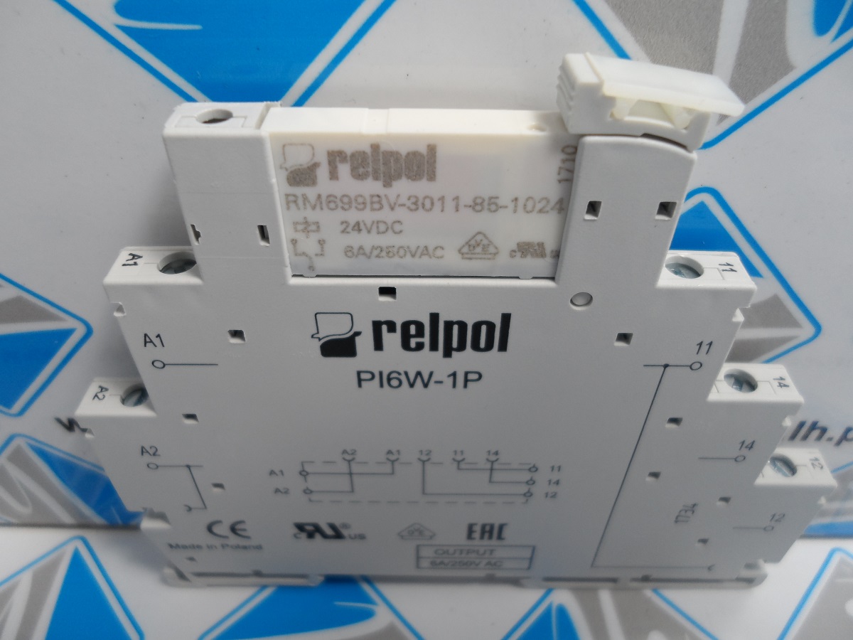 PI6W-1P RM699BV-3011-85-1024       Relay Miniatura 24VDC,  5 Pines y Base Relpol